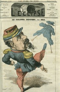 Pierre Philippe Denfert-Rochereau (Denfert Rochereau) (1823-1878), francuski żołnierz i polityk. Okładka w „”Zaćmieniu””Gill, 16 czerwca autorstwa Andre Gill