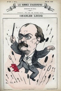 Portret Alexandre Charles Lecocq (1832-1918), francuskiego kompozytora. Karykatura Gilla, Paryż. autorstwa Andre Gill