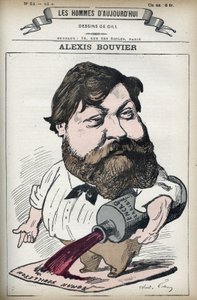 Portret Alexisa Bouviera (1836-1892), popularnego francuskiego powieściopisarza i dramaturga. Karykatura Gilla, Paryż. autorstwa Andre Gill