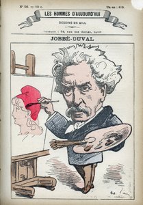 Portret Armanda Felixa Marisa Jobbe-Duvala Jobbe Duvala (1821-1889), francuskiego malarza i polityka. Karykatura Gilla, Paryż. autorstwa Andre Gill