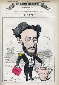 Portret Charlesa-Ange Laisanta (1841-1893), francuskiego naukowca i polityka. Karykatura Gilla, Paryż. autorstwa Andre Gill