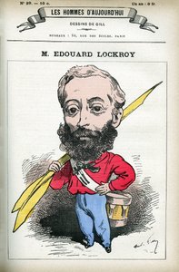 Portret Edouarda Lockroya (1838-1913), francuskiego polityka. Karykatura Gilla, w „Les Homme d
