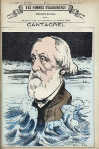 Portret Felixa Francois Jean Cantagrel (1810-1887), literata, radnego miejskiego i posła Paryża. Karykatura Gilla, Paryż. autorstwa Andre Gill