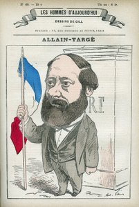 Portret Francois Allain-Targe Allain Targe (1832-1902), francuskiego prawnika, sędziego, dziennikarza i polityka, był ministrem spraw wewnętrznych i ministrem finansów w gabinecie Gambetty. Karykatura Gilla, Paryż.