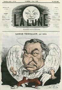 Portret Louisa Veuillota (1813-1883), francuskiego dziennikarza i literata. Karykatura Gilla, w „Księżycu”, 21 kwietnia autorstwa Andre Gill