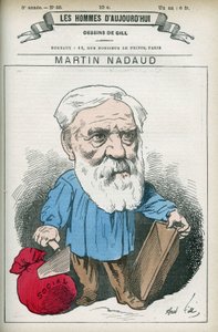 Portret Martina Nadauda (1815-1898), francuskiego mistrza i polityka, był zastępcą Creuse od 1876 do 1889. Rysunek autorstwa Gilla, Paryż. autorstwa Andre Gill
