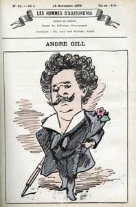 Autoportret Andre Gilla (1840-1885), francuskiego rysownika i ilustratora. Karykatura w „Mężczyznach dzisiejszych czasów” autorstwa Andre Gill