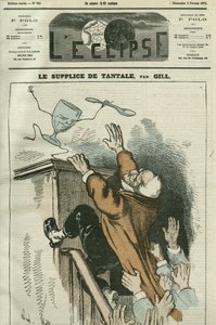 Męka Tantala, karykatura Adolphe Thiers (1798-1874), francuskiego męża stanu. Okładka w „”L