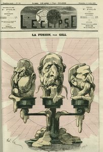 Fuzja, ilustracja konstytucji Zgromadzenia, z rojalistami, bonapartystami i republikanami. Okładka w „” L