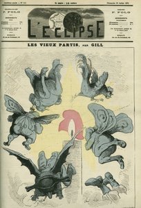 Stare partie polityczne Francji, takie jak rojaliści czy bonapartyści, są przestraszone światłem Republiki. Okładka w „”L