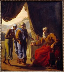 Sarah przedstawia agarowi obraz Abrahama autorstwa Victora Orsela (1795-1850) 1820 nd. 0,9x0,8 m Lyon, musee des Beaux Arts