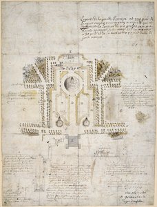 Projekt zagospodarowania ogrodu i parku przy Domu Królowej, Greenwich, 1662 (pióro, tusz i wash)