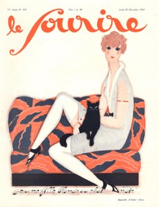 Okładka „Le Sourire”, grudzień 1928 (litografia kolorowa) autorstwa Andre Stefan