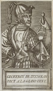 Geoffrey z Lusignan, hrabia Jaffa i Askalon, lord Vouvant i Mervent z Montcontour i Soubise, ilustracja z „Portraits and Lives of Illustrious Men”, 1584