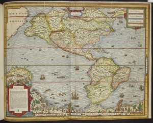 Mapa „Azji” (Ameryki), La Cosmographie Universelle autorstwa André Thevet