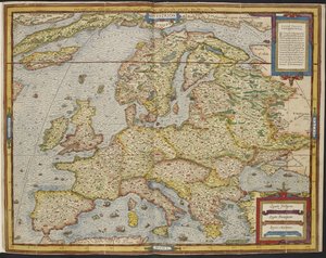 Mapa Europy, Uniwersalna Kosmografia André Thevet autorstwa Andre Thevet