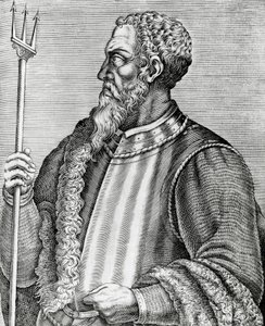 Portret Andrei Dorii (1466-1560), włoskiego admirała i polityka, rycina z Prawdziwe portrety i życie wybitnych mężczyzn autorstwa Andre Thevet