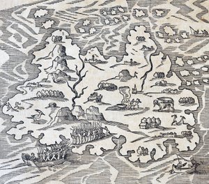Trinity Island, rycina z Uniwersalnej kosmologii, Andre Thevet (1504-1592), Paryż autorstwa Andre Thevet