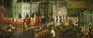 Przybycie Dogaressy Morosiny Morosini Grimani do Pałacu Książęcego, Wenecja, ok. 1600 (olej na płótnie)