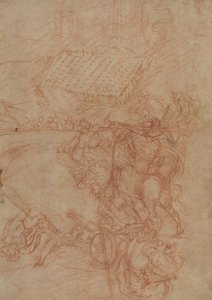 Bitwa pod Spoleto, ok. 1575 (czerwona kreda na papierze) autorstwa Andrea (1539-1614) Vicentino