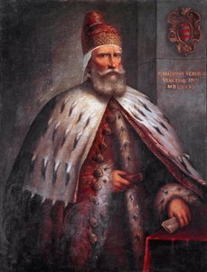 Portret doży Sebastiano Venier (1496-1578), condottiere Dowodził flotą wenecką z Francesco Duodo podczas bitwy pod Lepanto w 1571 roku. Obraz Andrea de 