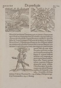 Strona z „De Prodigiis” (Cudowne Natury) autorstwa Conradusa Lycosthenes