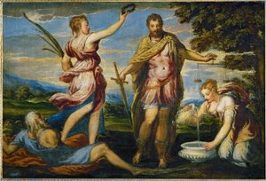 Scypion Afrykański, rzymski generał i mąż stanu, podbił Kartaginę w 146 r. p.n.e. (obraz na płótnie)