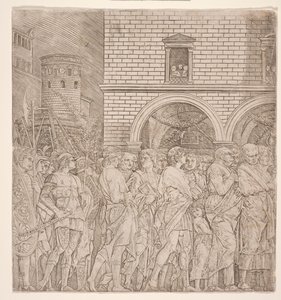 Triumfy Cezara: Senatorowie, ok. 1495 r. (rycina) autorstwa Andrea (school of) Mantegna