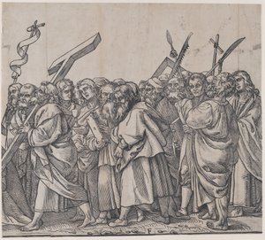 Sekcja F: Święci trzymający krzyże, księgi i broń, z Triumfu Chrystusa, 1836. autorstwa Andrea Andreani