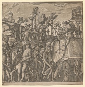 Triumf Juliusza Cezara: Słonie niosące pochodnie, 1593-99.