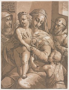 Dziewica z Dzieciątkiem ze św. Janem, św. Katarzyną ze Sieny i św. Franciszkiem, 1585.