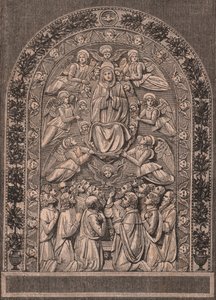 Wniebowzięcie NMP, warsztat Andrea della Robbia (1435-1525 lub 1528), Pinacoteca di Citta di Castello, Umbria, Włochy, drzeworyt z Le cento citta d