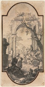 Łuk triumfalny i figury, pierwsza połowa XVIII wieku.