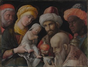 Pokłon Trzech Króli autorstwa Andrea Mantegna
