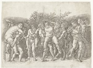 Bacchanal spotkał Silenusa autorstwa Andrea Mantegna