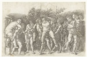 Bacchanal spotkał Silenusa autorstwa Andrea Mantegna