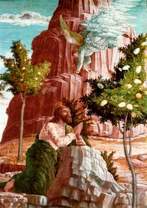 Chrystus modli się w Ogrodzie Oliwnym. Szczegół. Predelle z ołtarza San Zeno de Verona. Obraz (tempera) na drewnie autorstwa Andrei Mantegny (1431-1506) autorstwa Andrea Mantegna