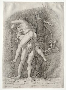 Herkules i Antaeus, 1400. autorstwa Andrea Mantegna
