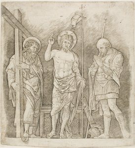 Zmartwychwstały Chrystus między świętymi Andrzejem i Longinusem autorstwa Andrea Mantegna