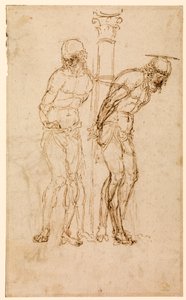 Studia dla Chrystusa w kolumnie (recto), ok. 1460-65 (pióro i atrament na papierze) [zob. też 5934516] autorstwa Andrea Mantegna
