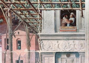 Męczeństwo św. Krzysztofa, ok. 1450-56 (fresk) autorstwa Andrea Mantegna