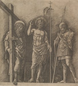 Zmartwychwstały Chrystus między św. Andrzejem a św. 1472. autorstwa Andrea Mantegna