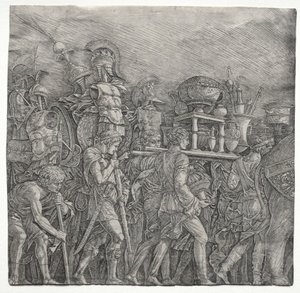 Triumfy Cezara: nosiciele gorsetu, c. 1495. autorstwa Andrea Mantegna