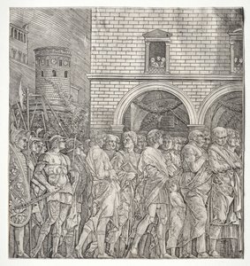 Triumfy Cezara: Senatorowie, 1400. autorstwa Andrea Mantegna