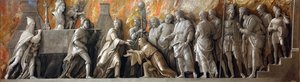 Wprowadzenie kultu Cybele w Rzymie autorstwa Andrea Mantegna