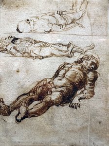 Trzy studia nad martwym Chrystusem autorstwa Andrea Mantegna