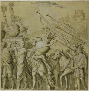 Triumfy Juliusza Cezara: Płótno nr IV autorstwa Andrea Mantegna