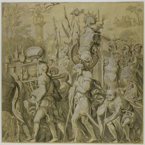 Triumfy Juliusza Cezara: Płótno nr VI autorstwa Andrea Mantegna