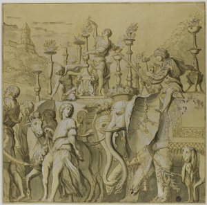 Triumfy Juliusza Cezara: Płótno nr V autorstwa Andrea Mantegna