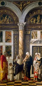 Poliptyk Uffizi: „” obrzezanie””” Prawa część. Detrempe na drewnie autorstwa Andrea Mantegna (1431-1506) 1464-1470. Ciemny. 86x42,5 cm Florencja, Galleria degli Uffizi (Biura) autorstwa Andrea Mantegna